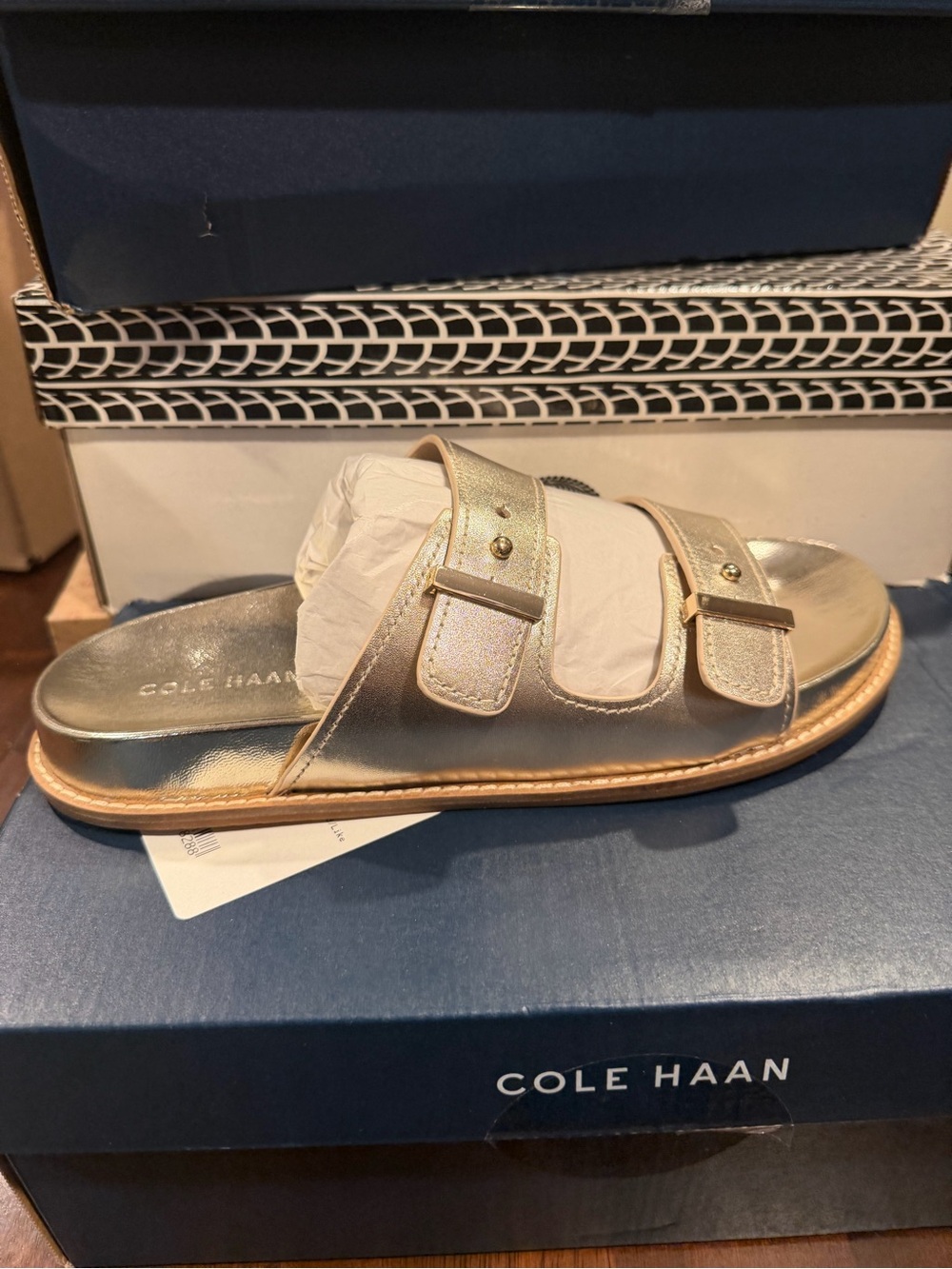 Cole Haan Women's Marisol Footbed Sandal Soft Gold LTR Size 9 M